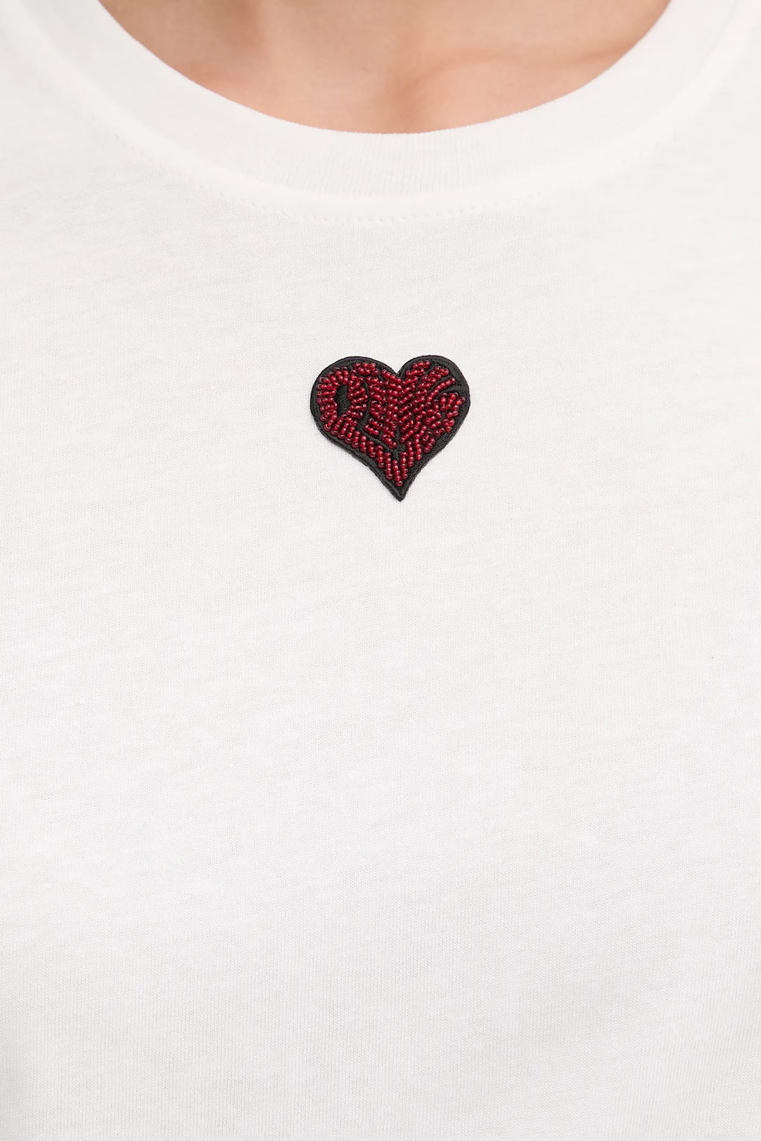 PINKO - Cotton T-Shirt W Embroidered Heart