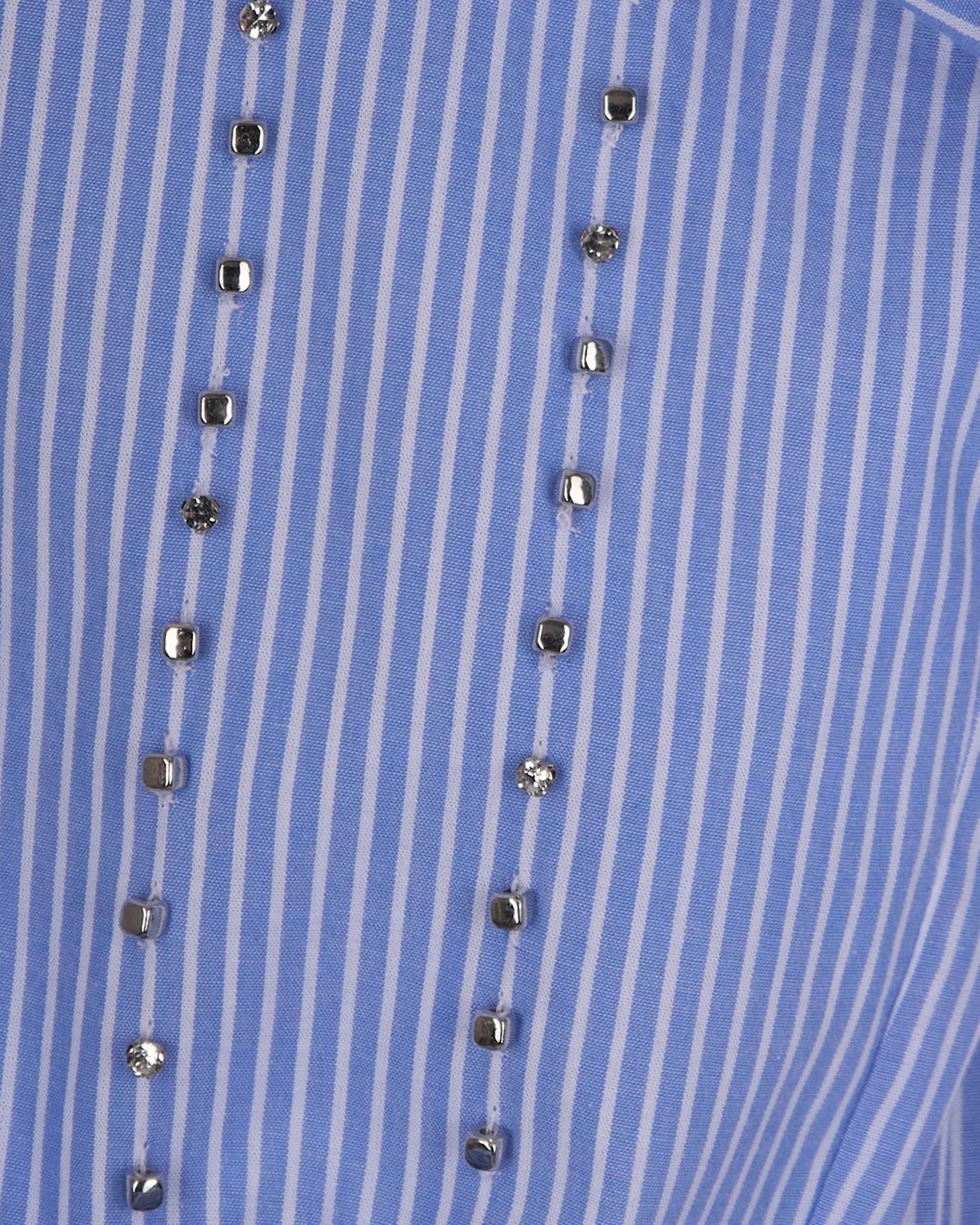 PINKO - Striped shirt with jewel embellishment