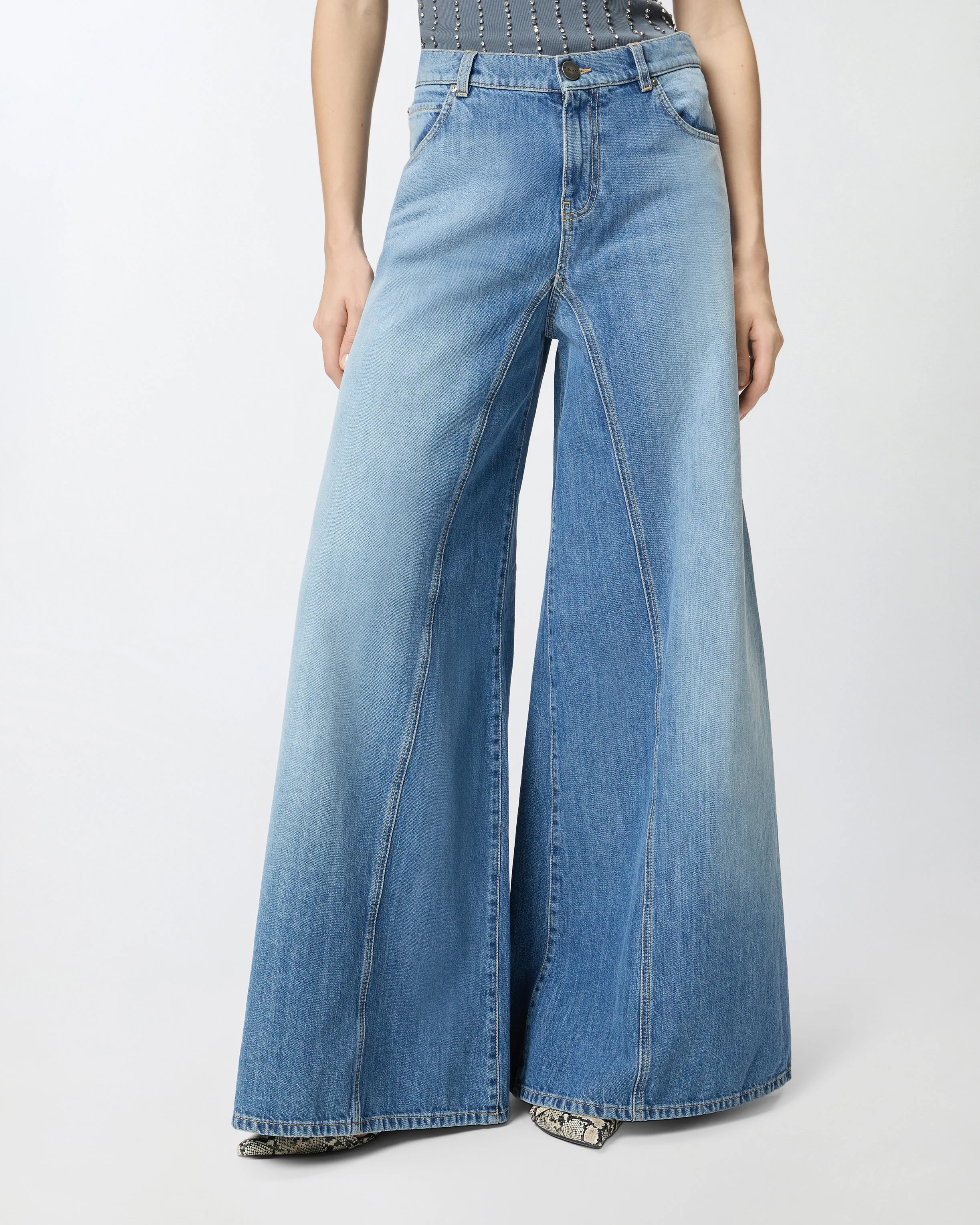 PINKO - Winona Wide Leg Medium Wave Jeans