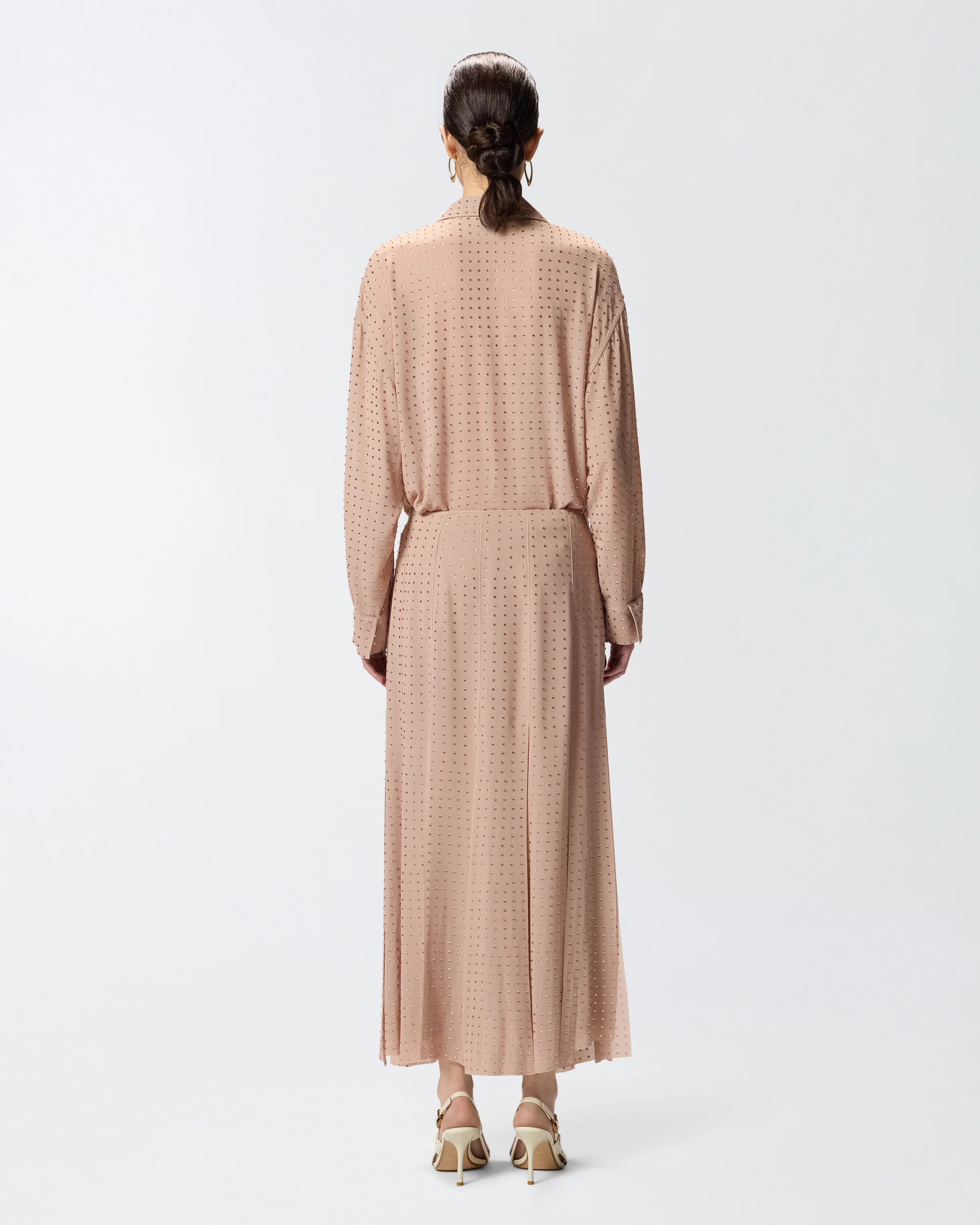 PINKO - Georgette  Fringed Midi Skirt