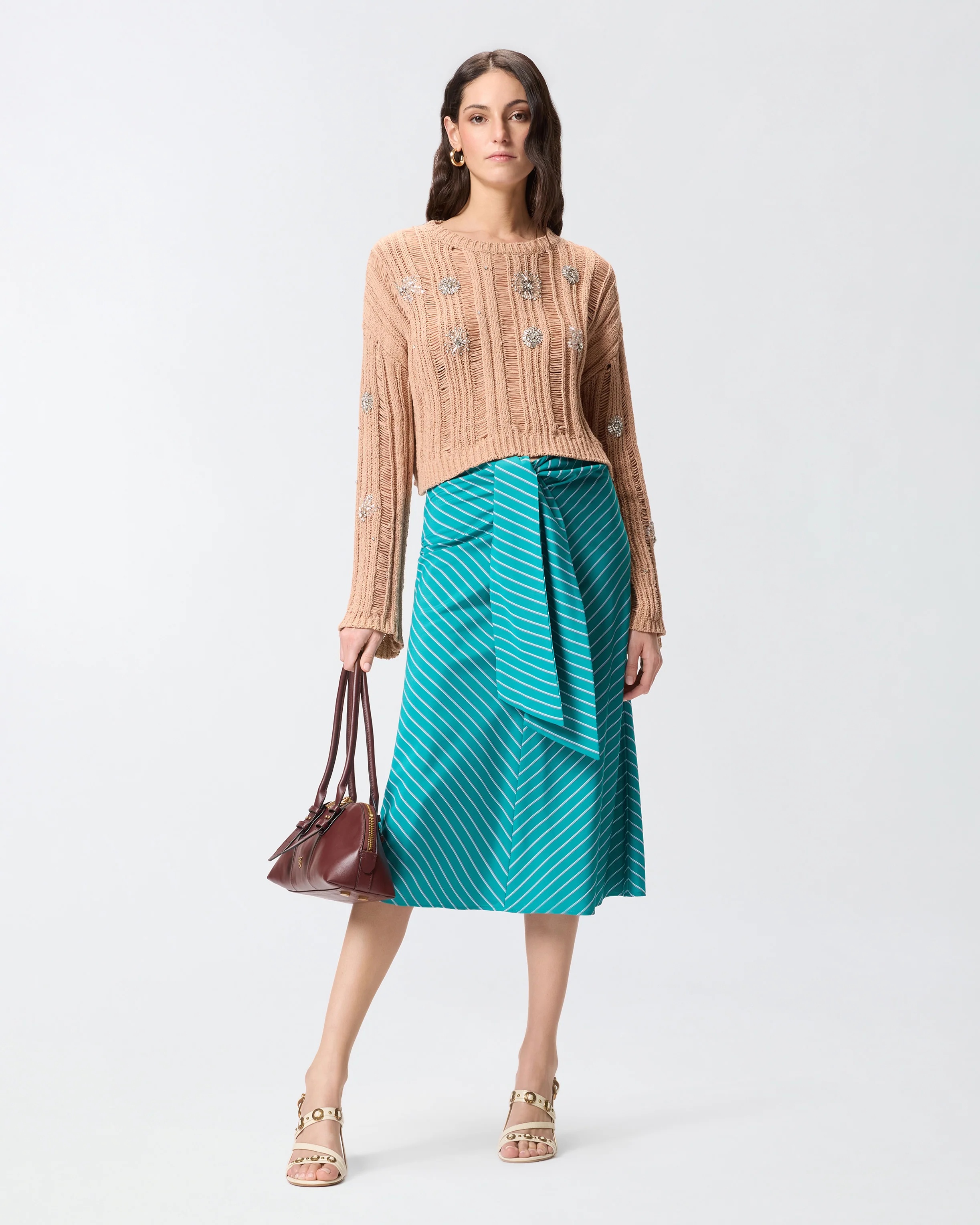 PINKO - Openwork Sweater With Jewel Details