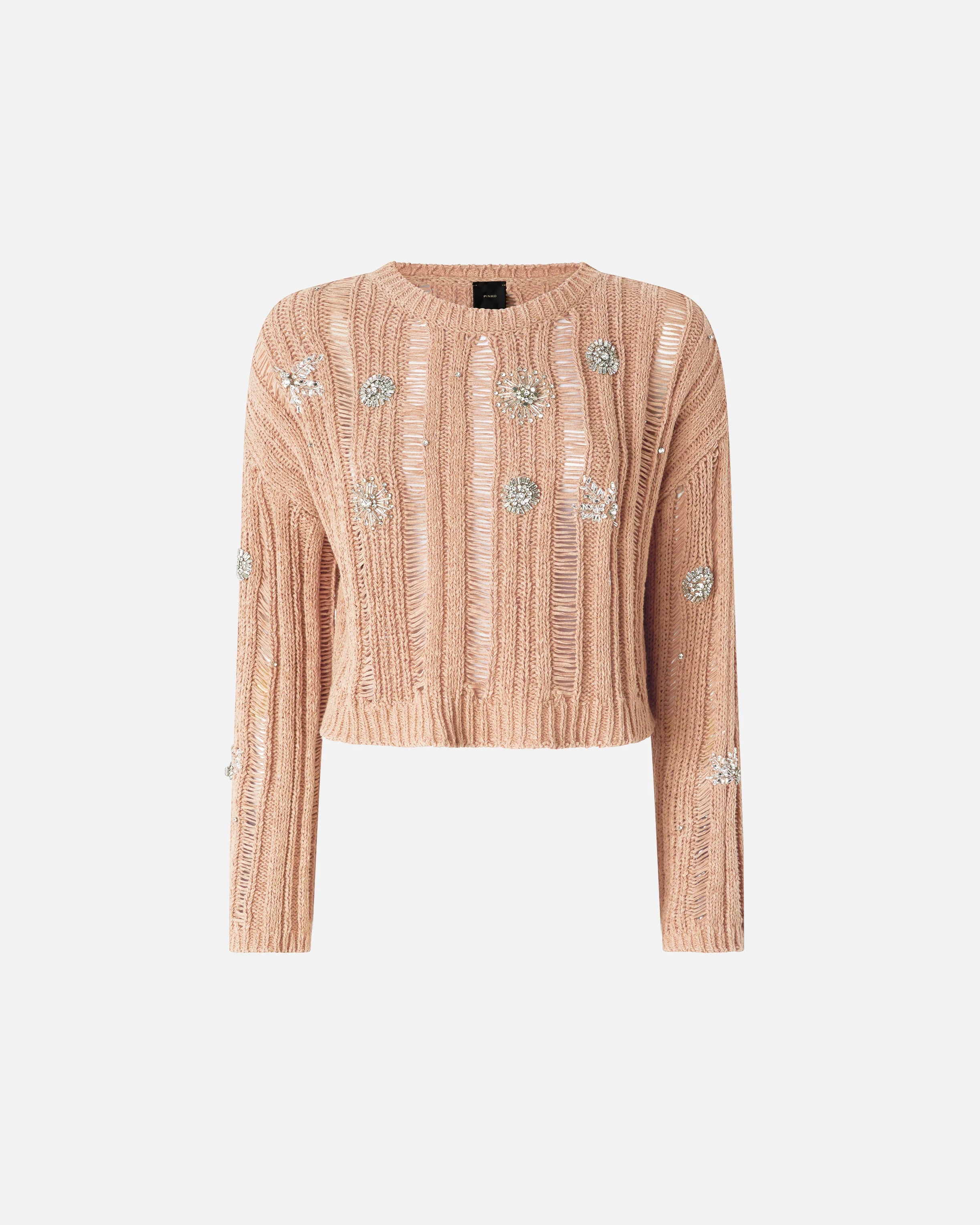 PINKO - Openwork Sweater With Jewel Details