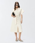 Midi shirt dress with belt