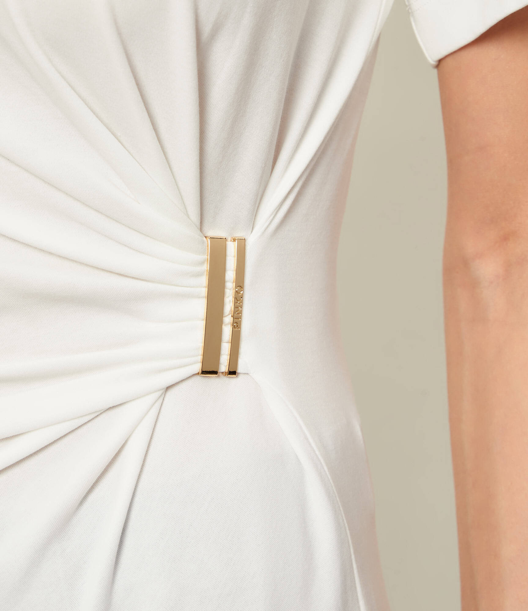 PINKO - Mary Stretch Jersey T-Shirt with Metal Detail