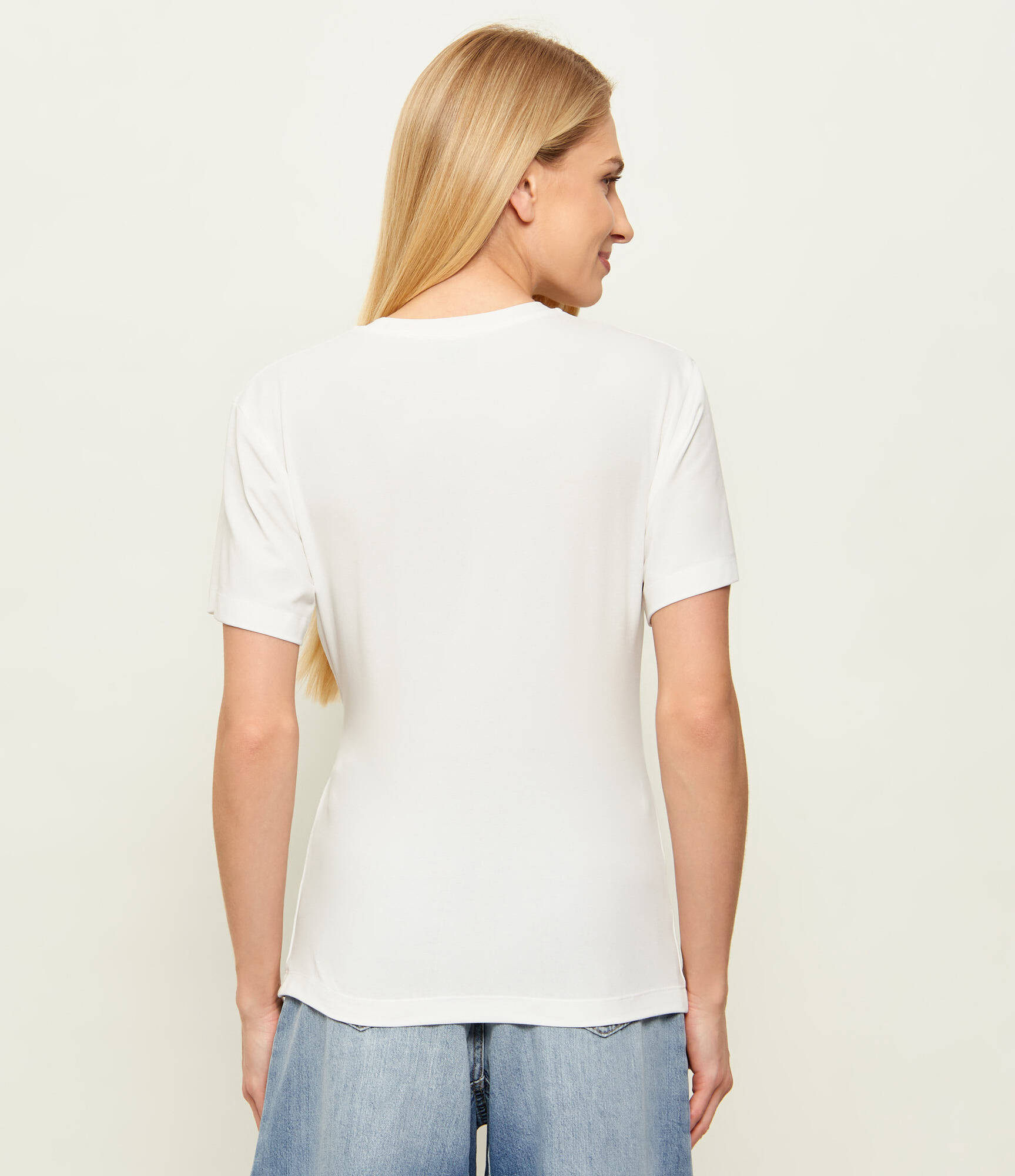 PINKO - Mary Stretch Jersey T-Shirt with Metal Detail
