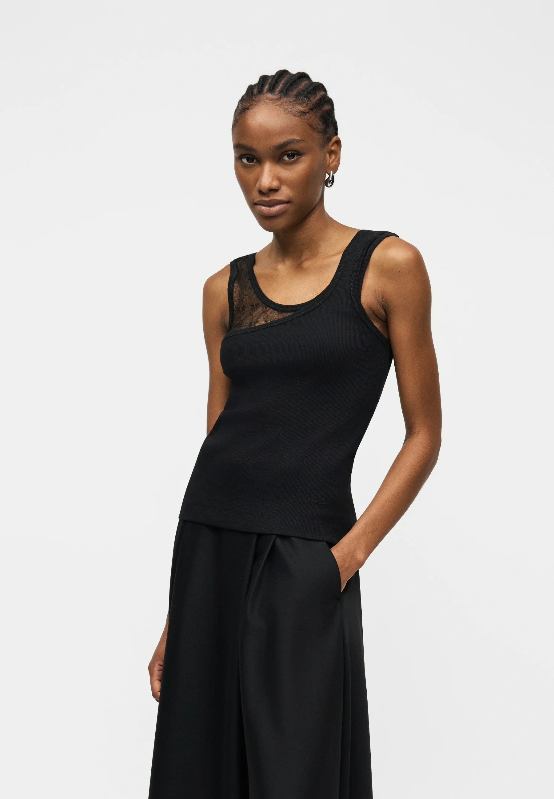 PINKO - Tank Top With Lace Details