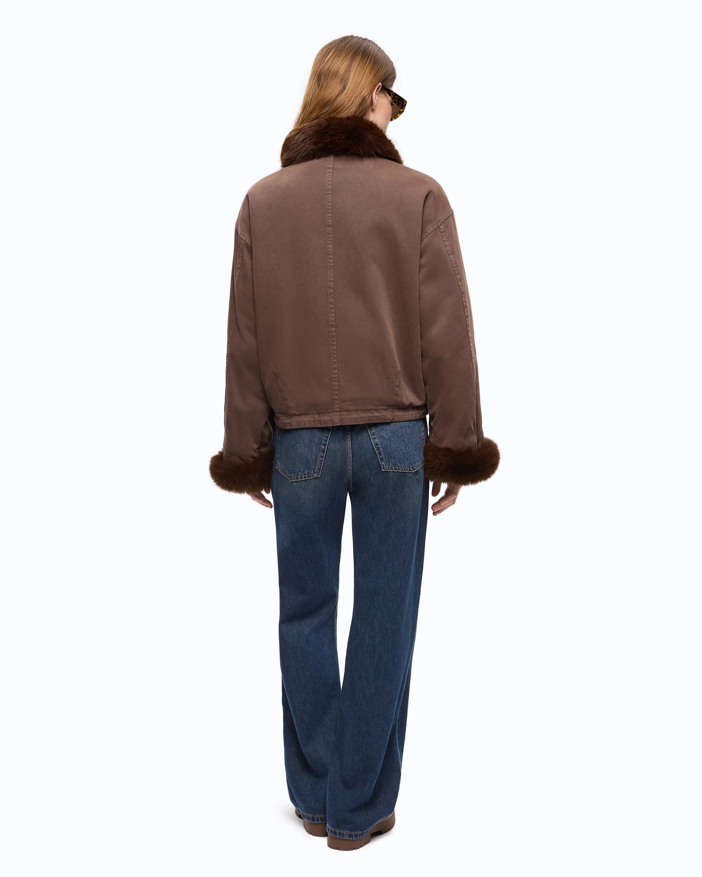 PINKO - Cotton Caban With Faux Fur Details
