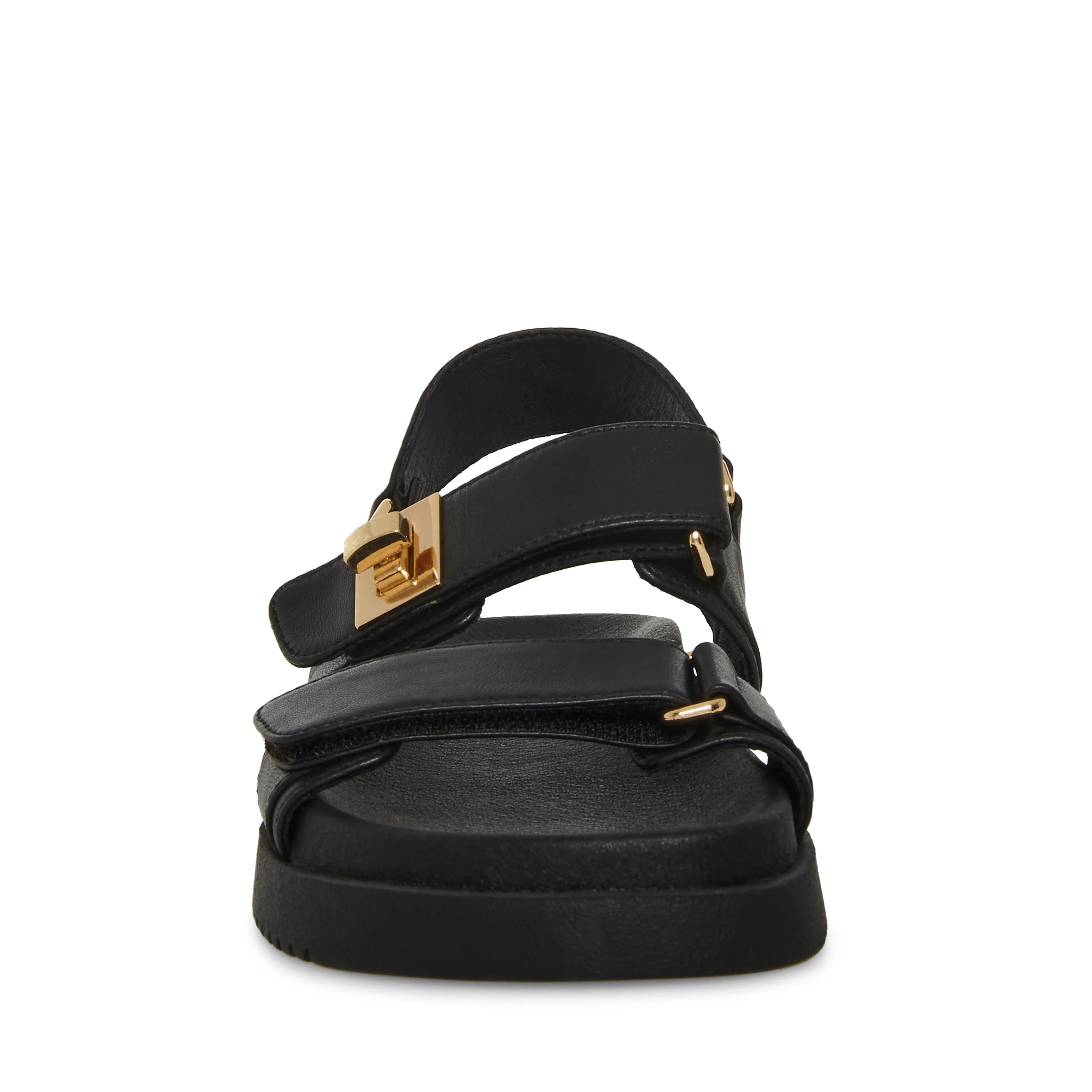 STEVE MADDEN - Mona Black Leather Sandals