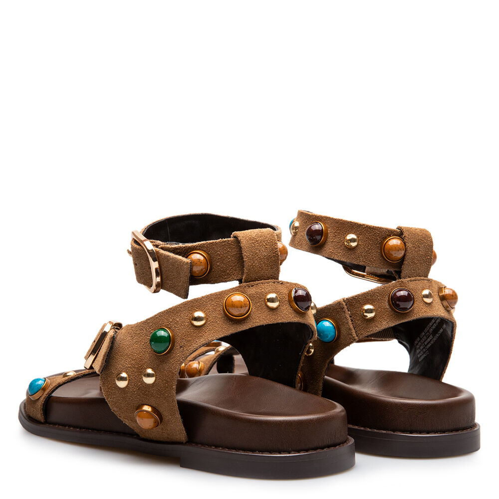 STEVE MADDEN - Linear Suede Sandals with Stones