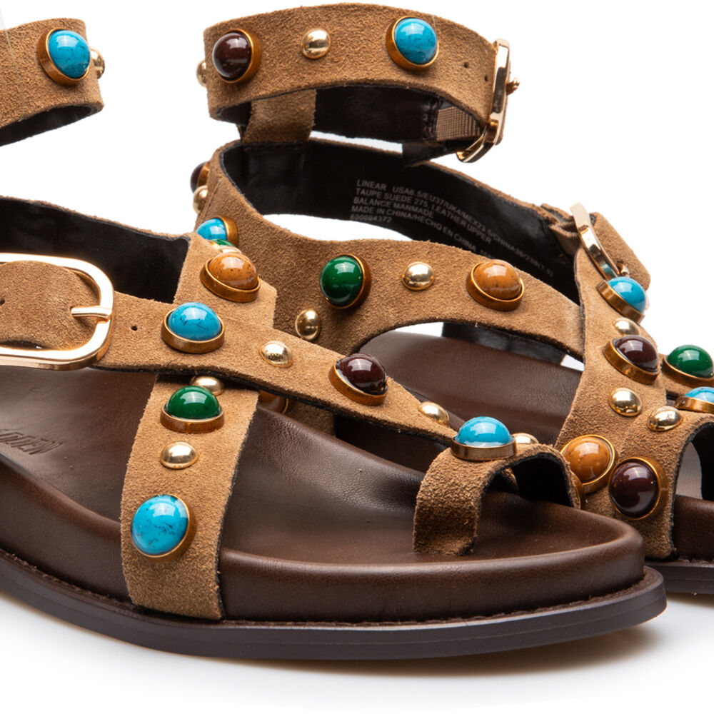 STEVE MADDEN - Linear Suede Sandals with Stones