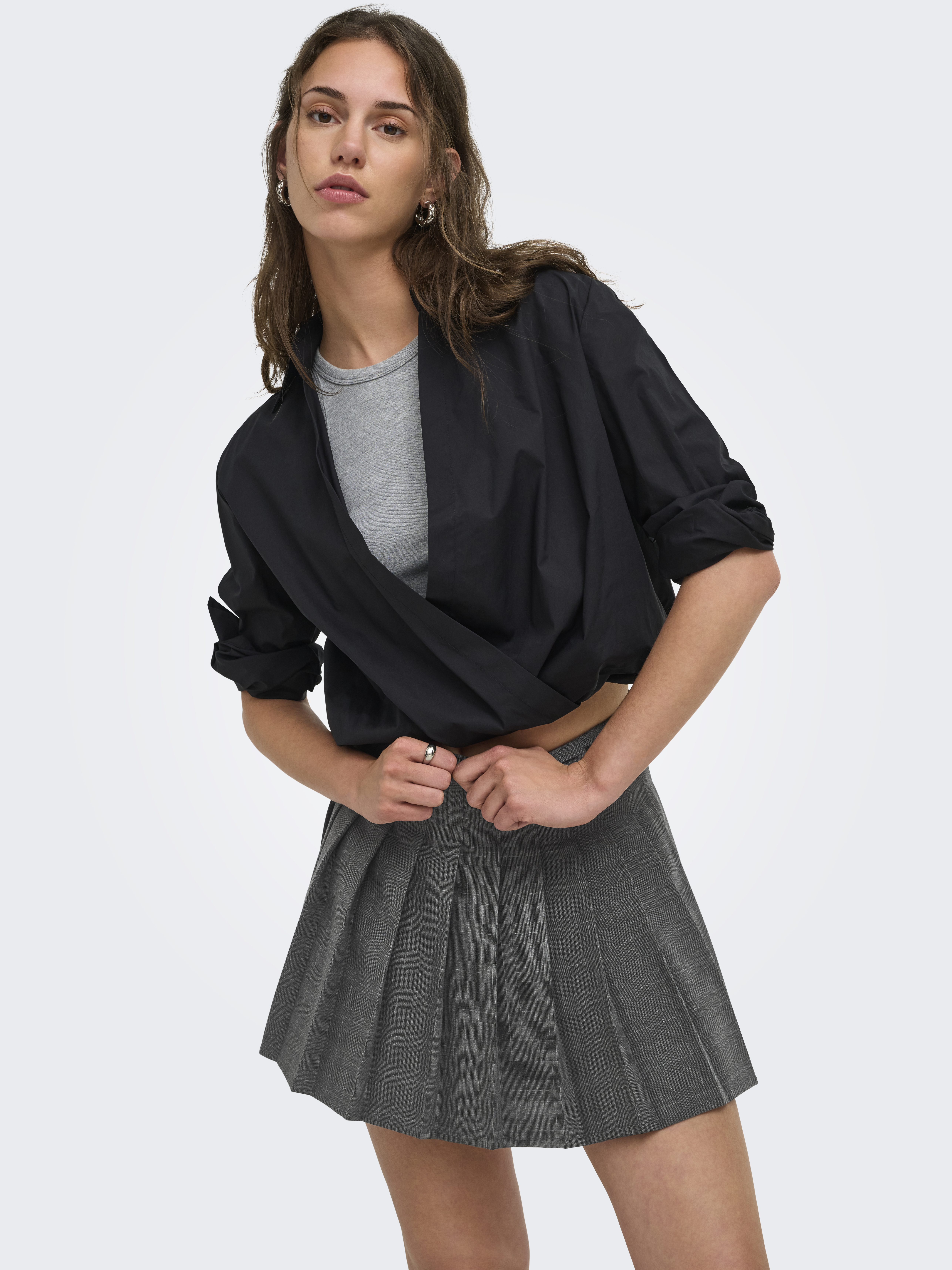ONLY - Cath-Enia Plisse Check Skirt