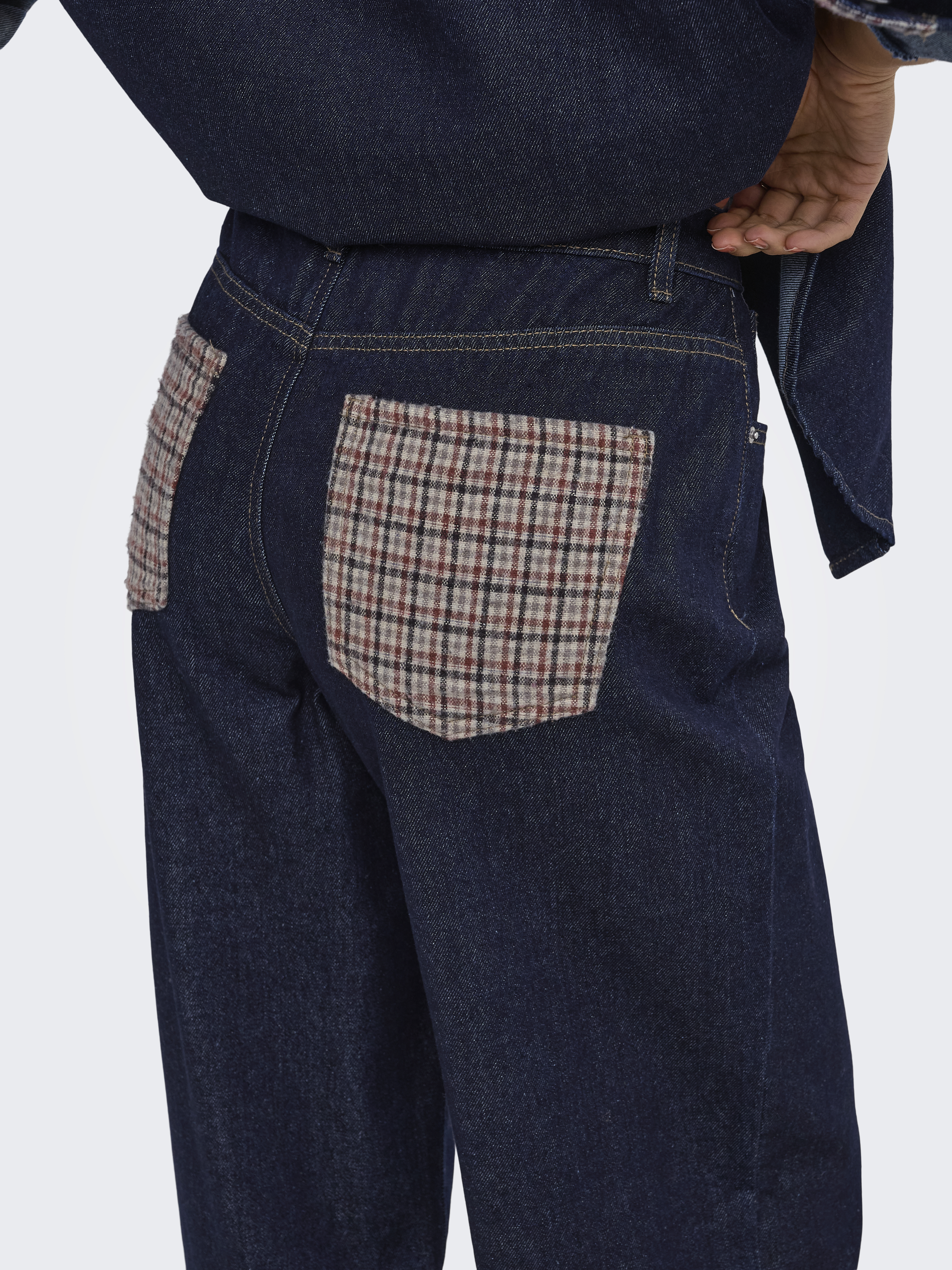 ONLY - Hope Wide Check Denim Siji