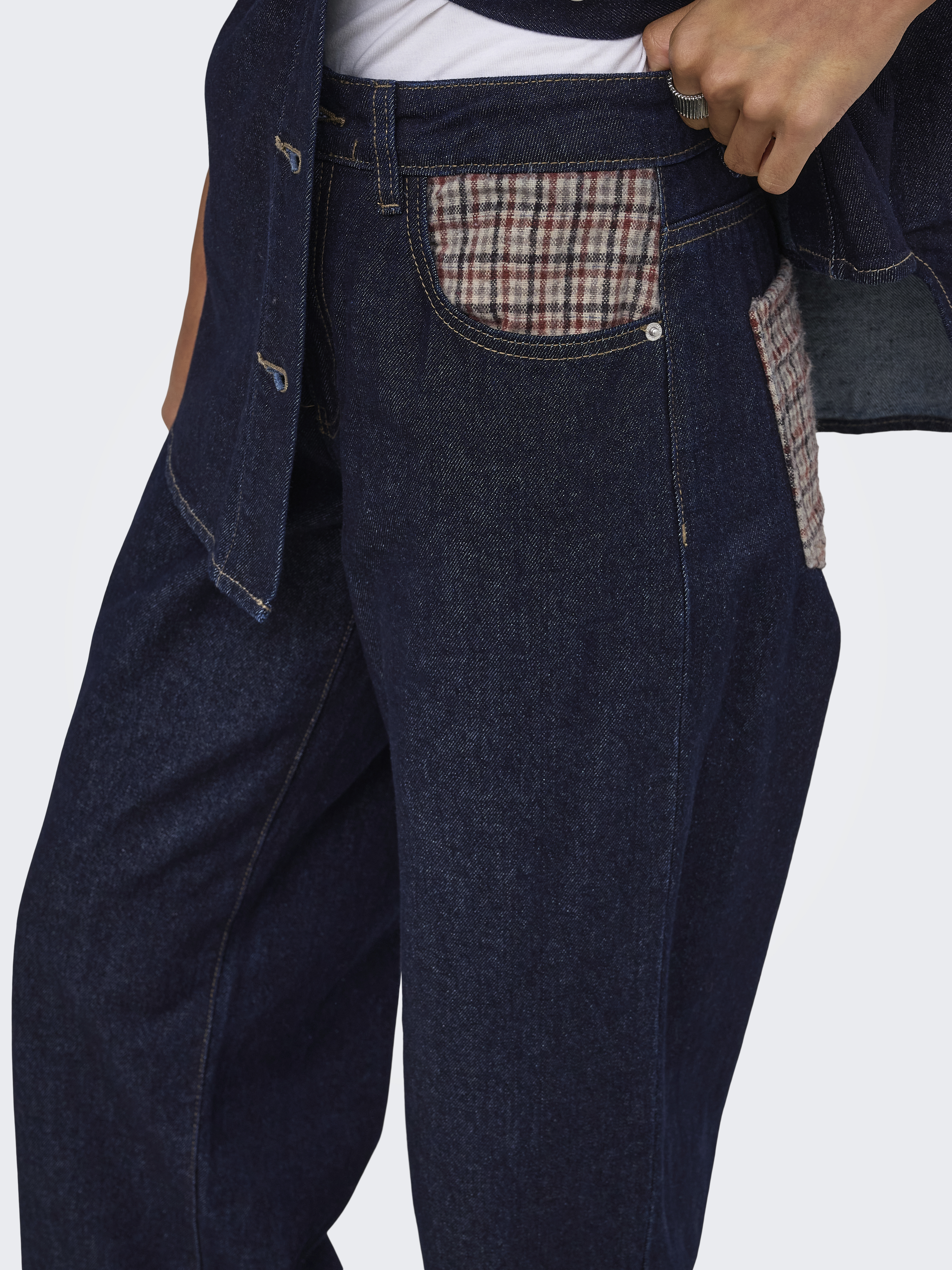 ONLY - Hope Wide Check Denim Siji