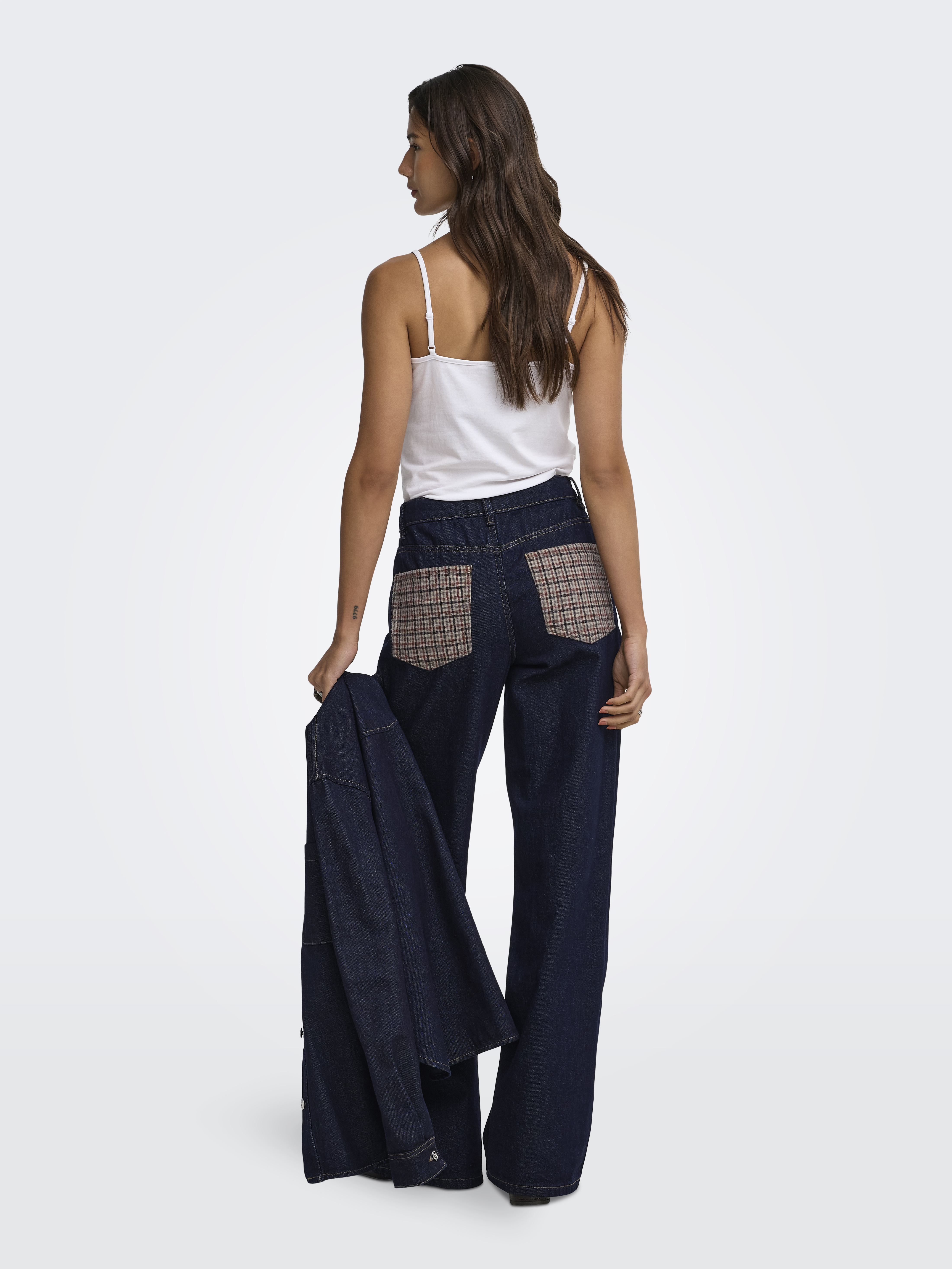 ONLY - Hope Wide Check Denim Siji