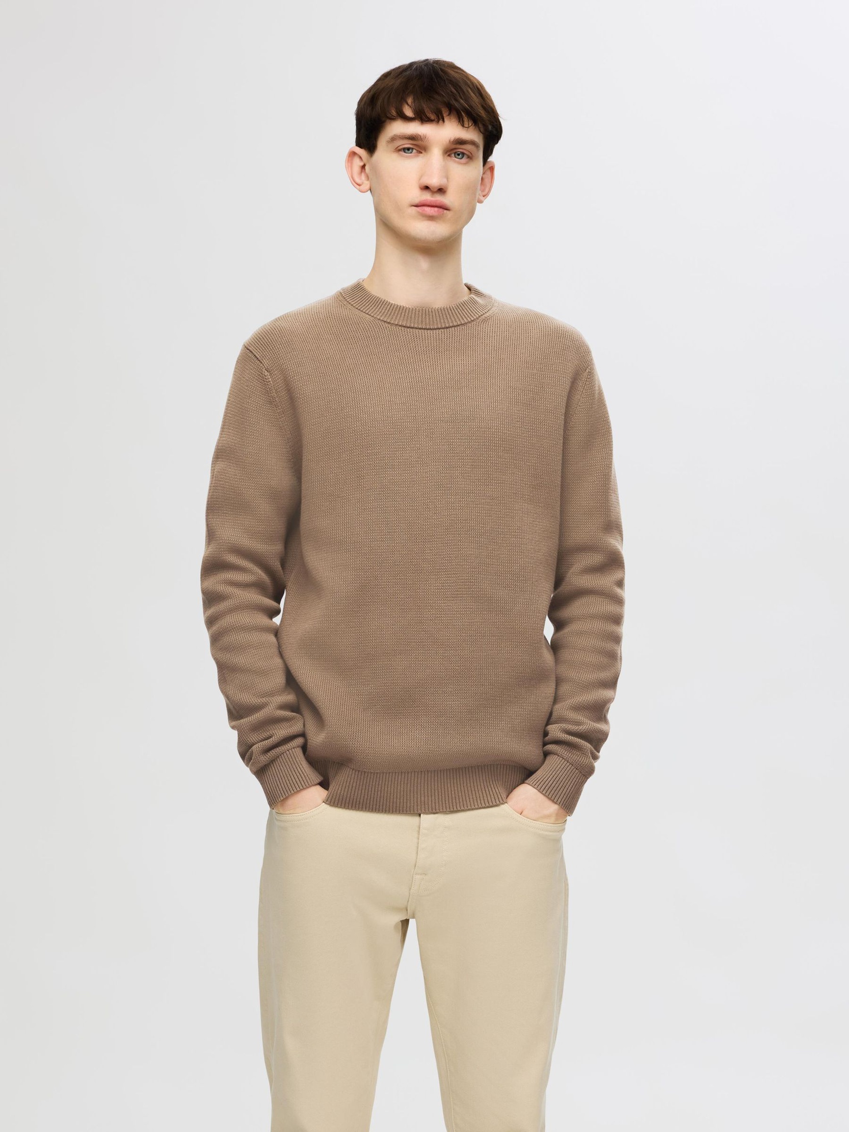 SELECTED - Knit Structure Crew Neck
