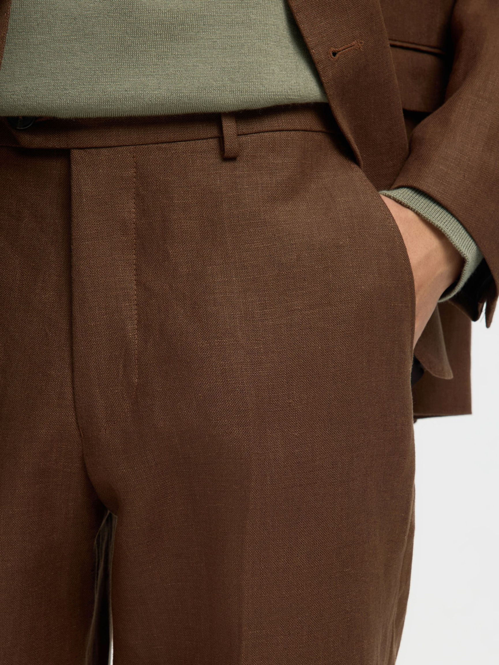 SELECTED - Regular Fit Linen Trousers