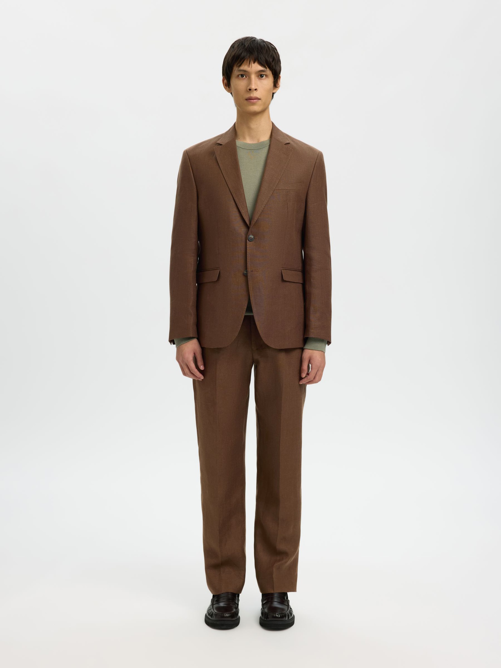 SELECTED - Regular Fit Linen Trousers