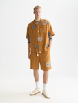 Embroidered Wide Bermuda Shorts