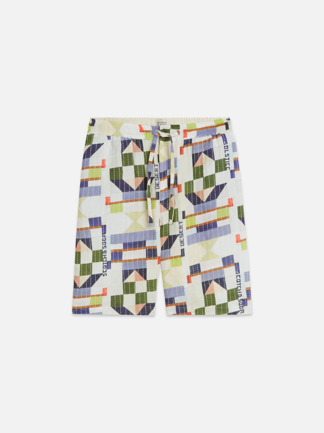 SCOTCH & SODA - Topstitched Printed Cotton Relaxedfit Bermuda Shorts