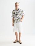 Printed Stitched Relaxedfit Shortsleeved Shirt