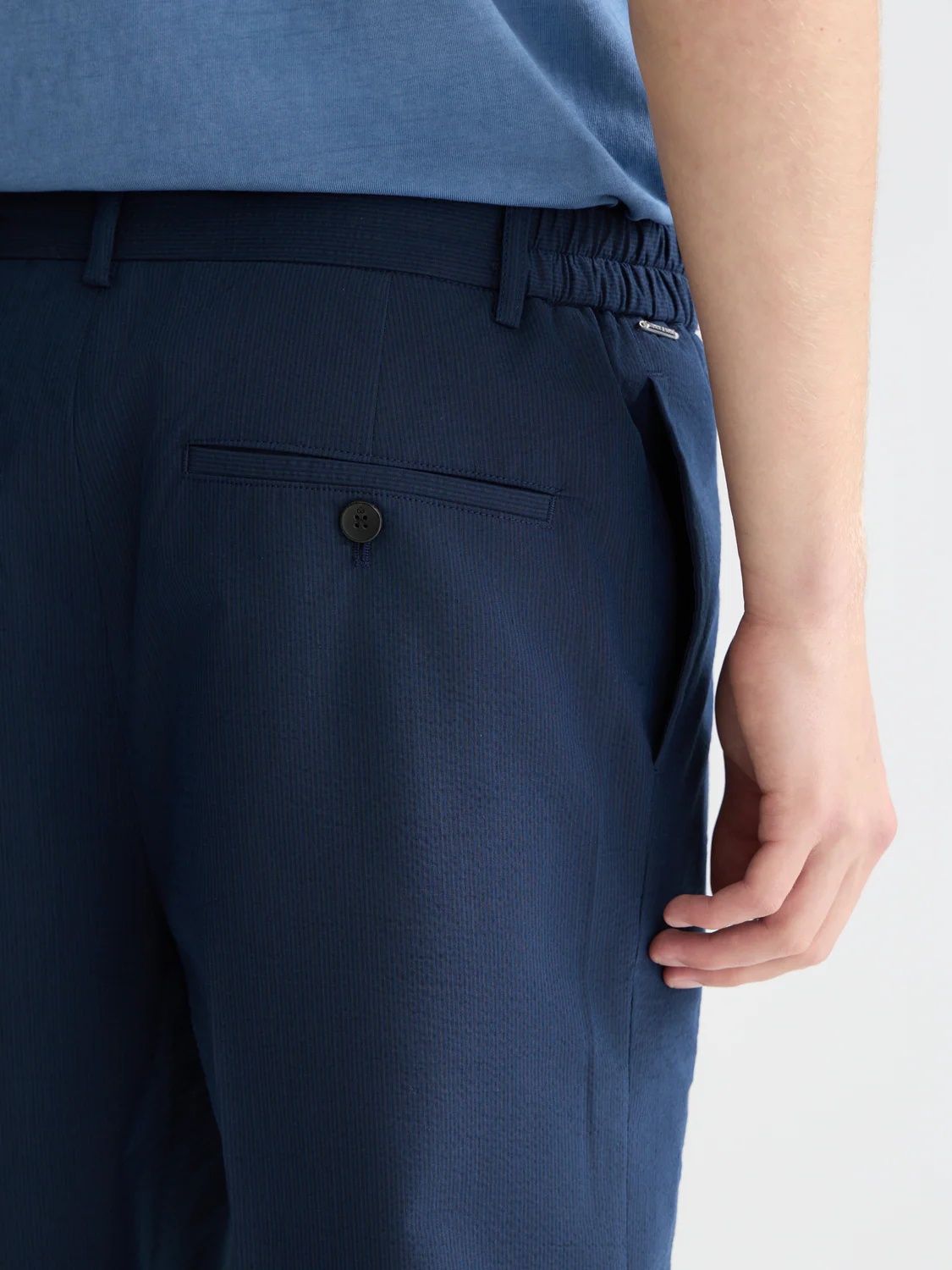 SCOTCH & SODA - Seersucker Wide Bermuda Shorts
