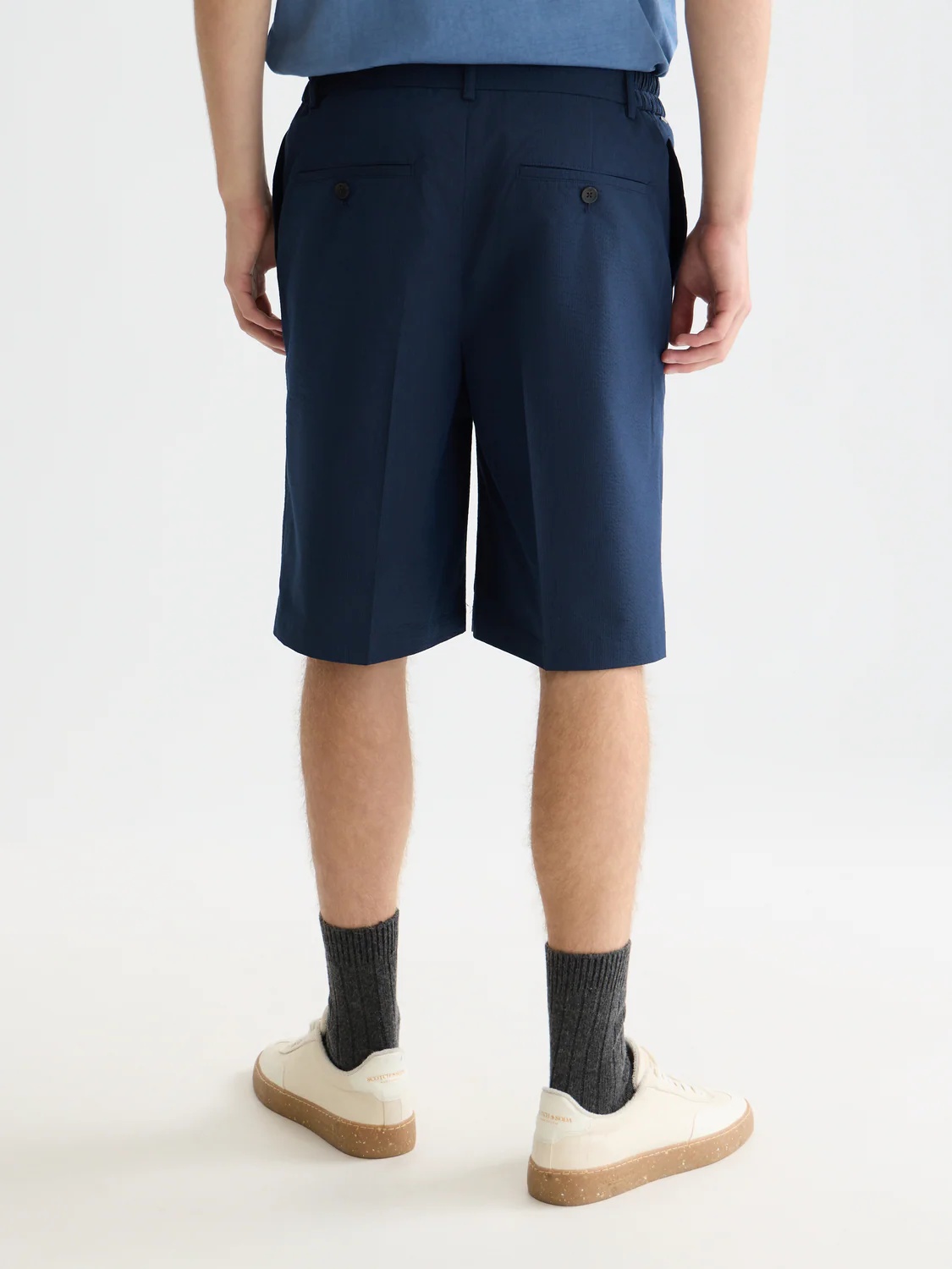 SCOTCH & SODA - Seersucker Wide Bermuda Shorts