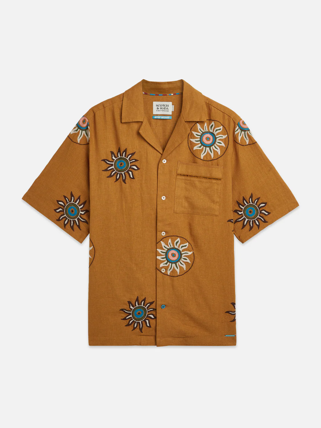 SCOTCH & SODA - Embroidered Linen Relaxed Shirt
