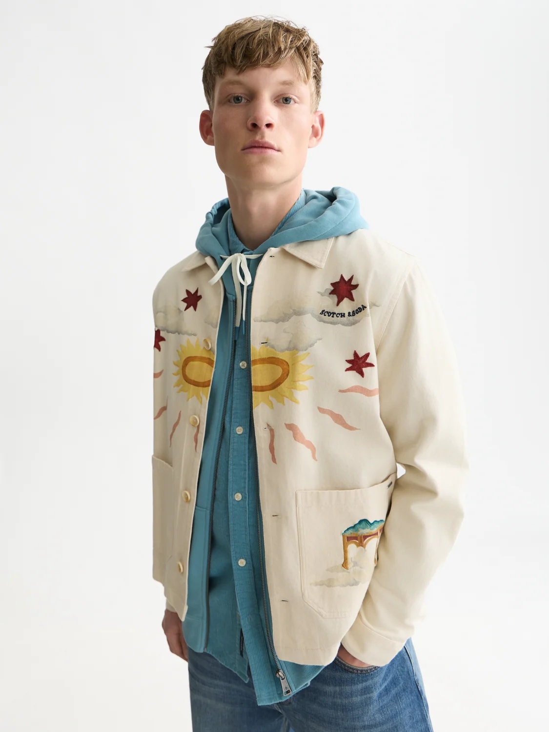 SCOTCH & SODA - Printed Cotton Twill Overshirt
