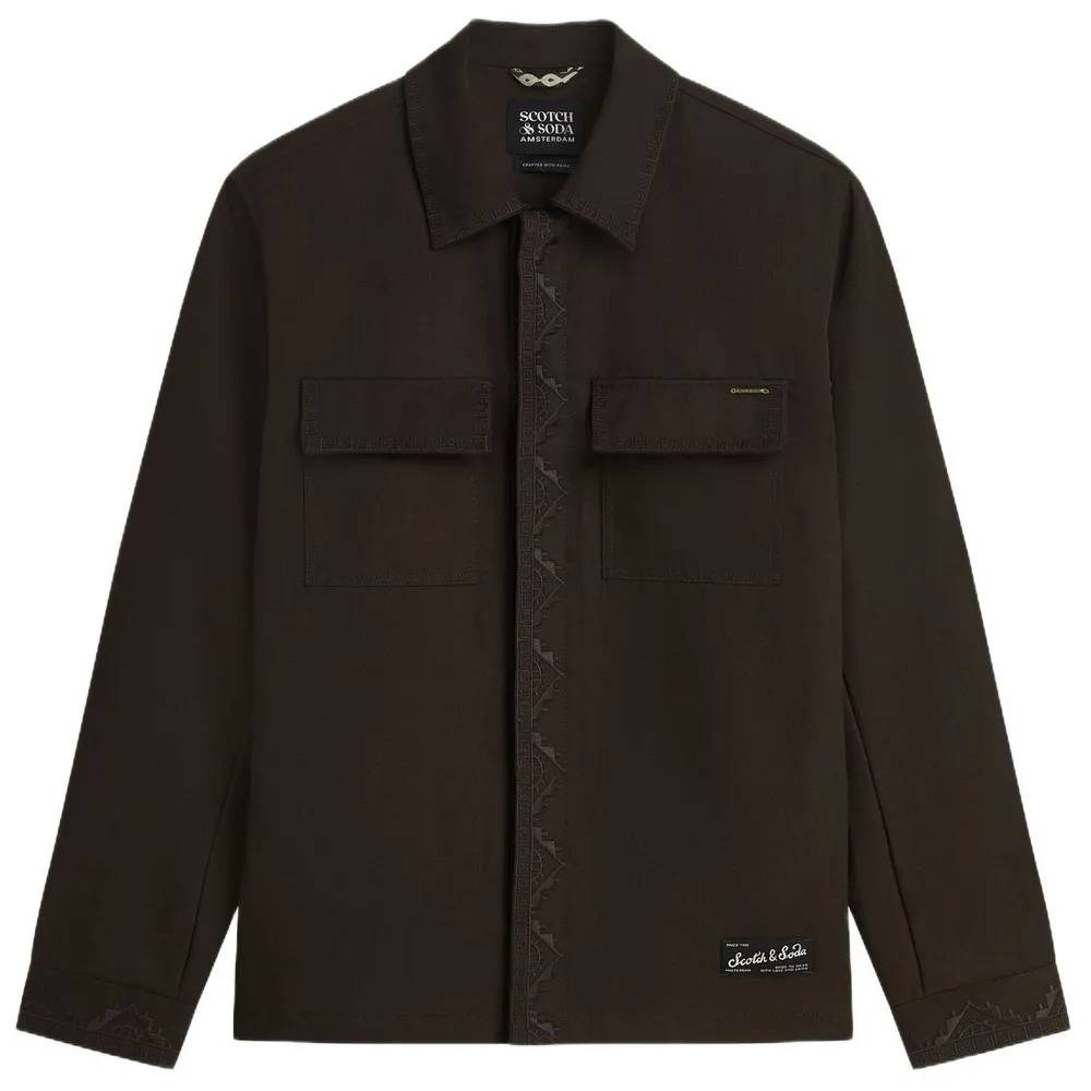 SCOTCH & SODA - Embroidered Tailored Wool-blend Overshirt