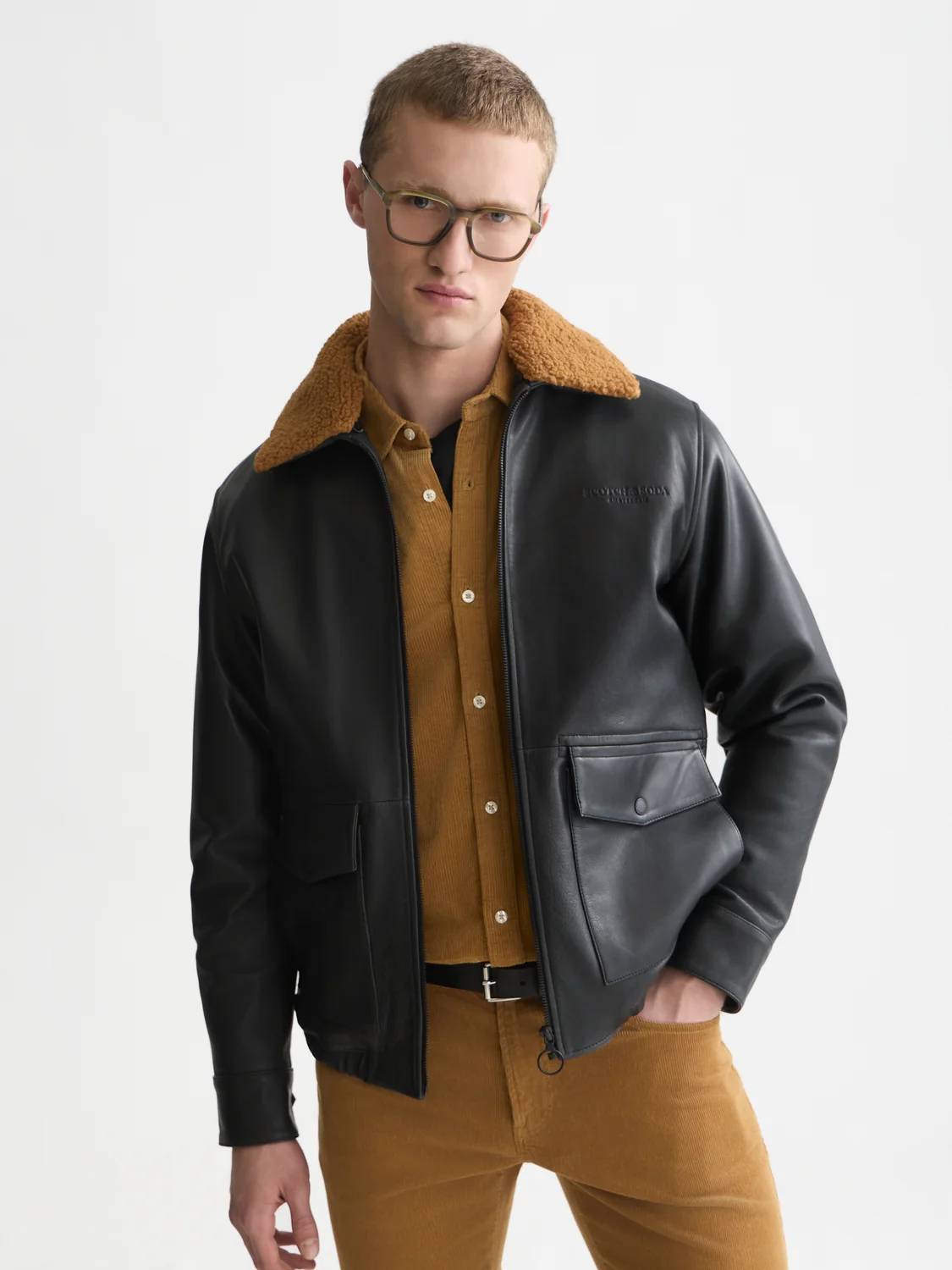 SCOTCH & SODA - Leather Sherpa Lined Jacket