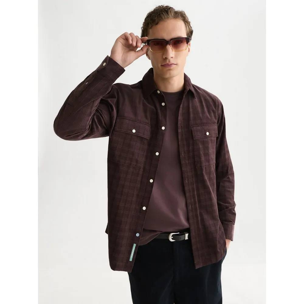 SCOTCH & SODA - Corduroy Checked Relaxed-fit Shirts