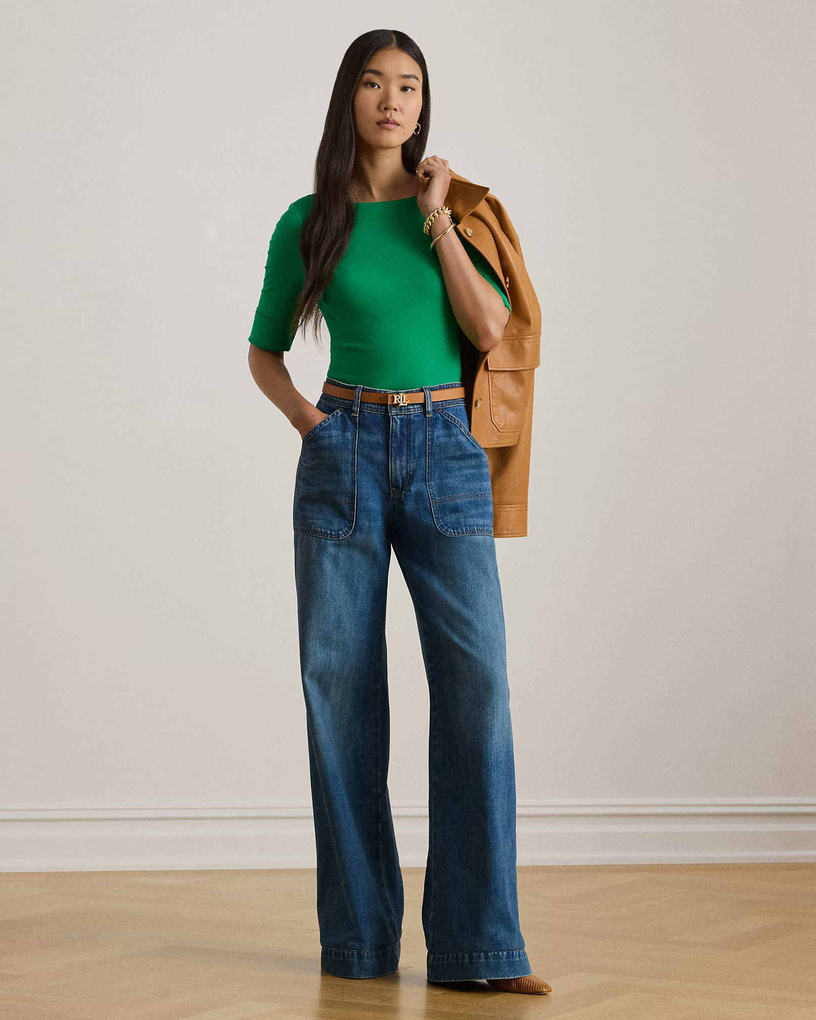 LAUREN RALPH LAUREN - Stretch Cotton Boatneck T-Shirt