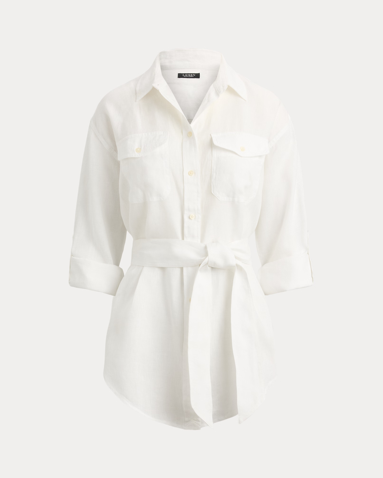 LAUREN RALPH LAUREN - Relaxed Fit Belted Linen Shirt