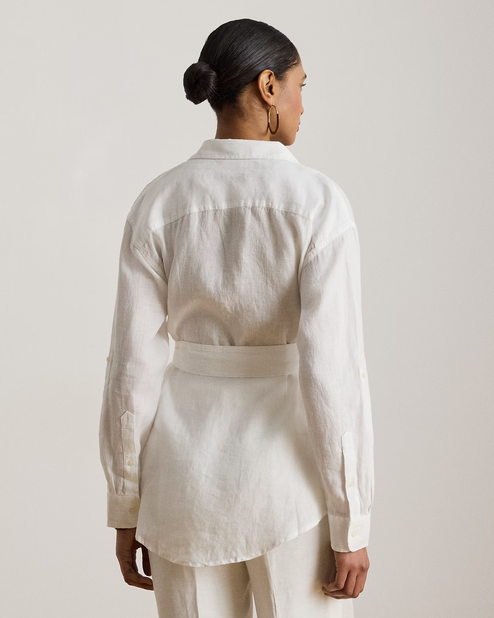 LAUREN RALPH LAUREN - Relaxed Fit Belted Linen Shirt