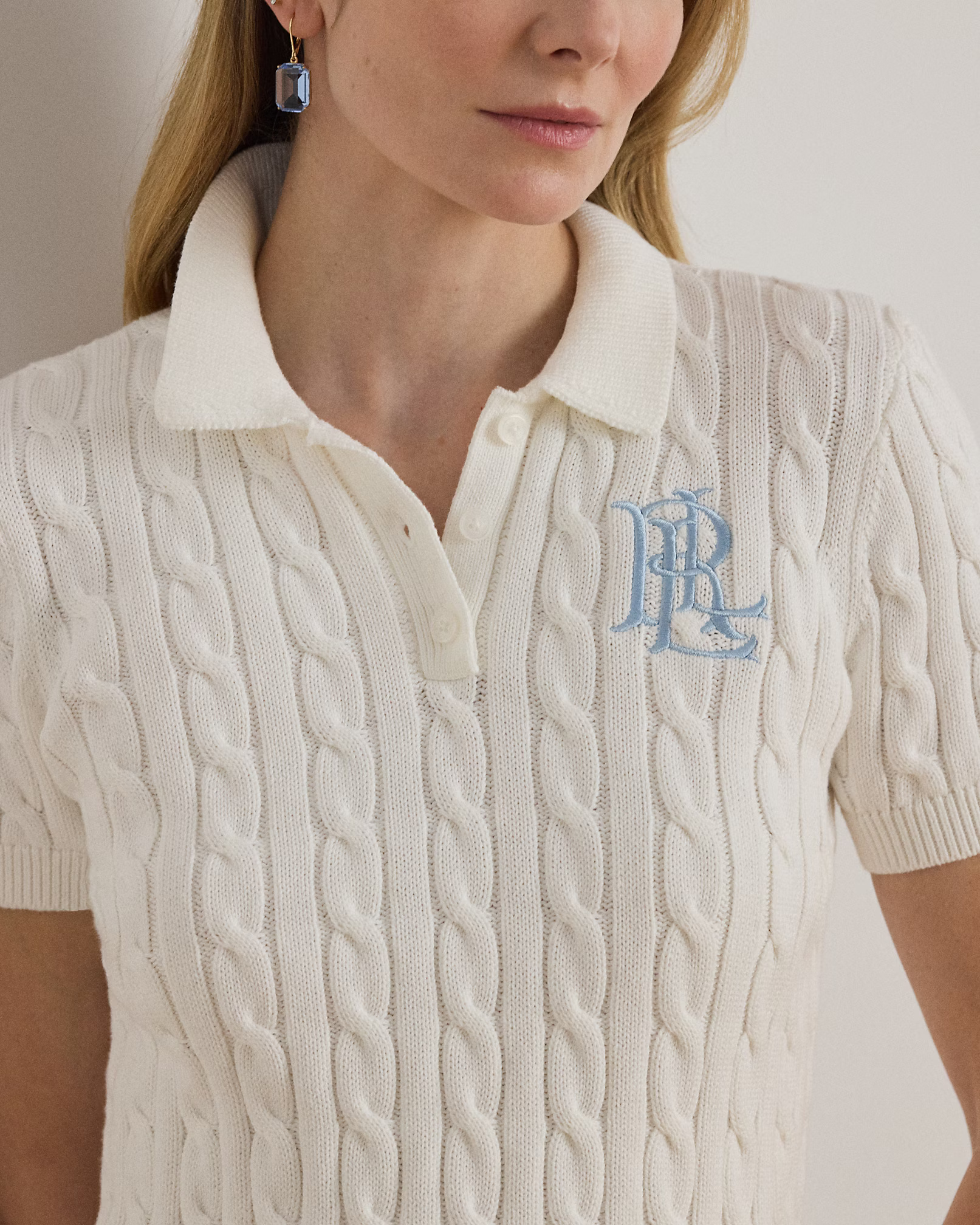 LAUREN RALPH LAUREN - Cable-Knit Cotton Polo Shirt