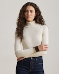 Cotton-Blend Ribbed Rollneck