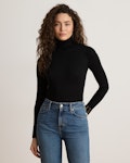 Cotton-Blend Ribbed Rollneck