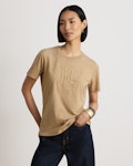 Embroidered-Logo Heathered Jersey Tee