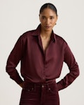 Relaxed Fit Satin Charmeuse Shirt