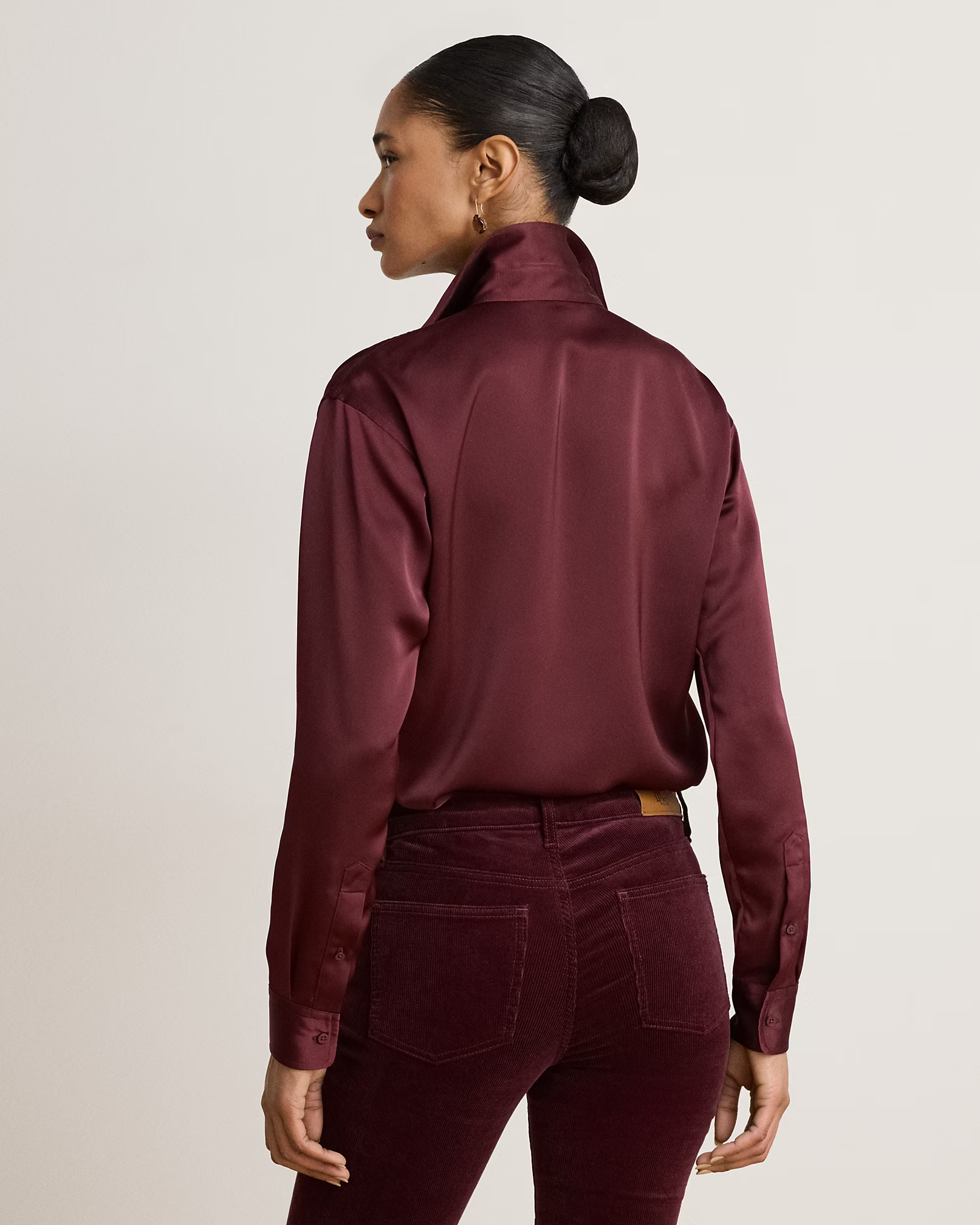 LAUREN RALPH LAUREN - Relaxed Fit Satin Charmeuse Shirt