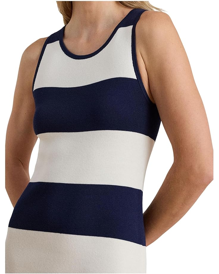 LAUREN RALPH LAUREN - Striped Cotton-Blend Midi Tank Dress