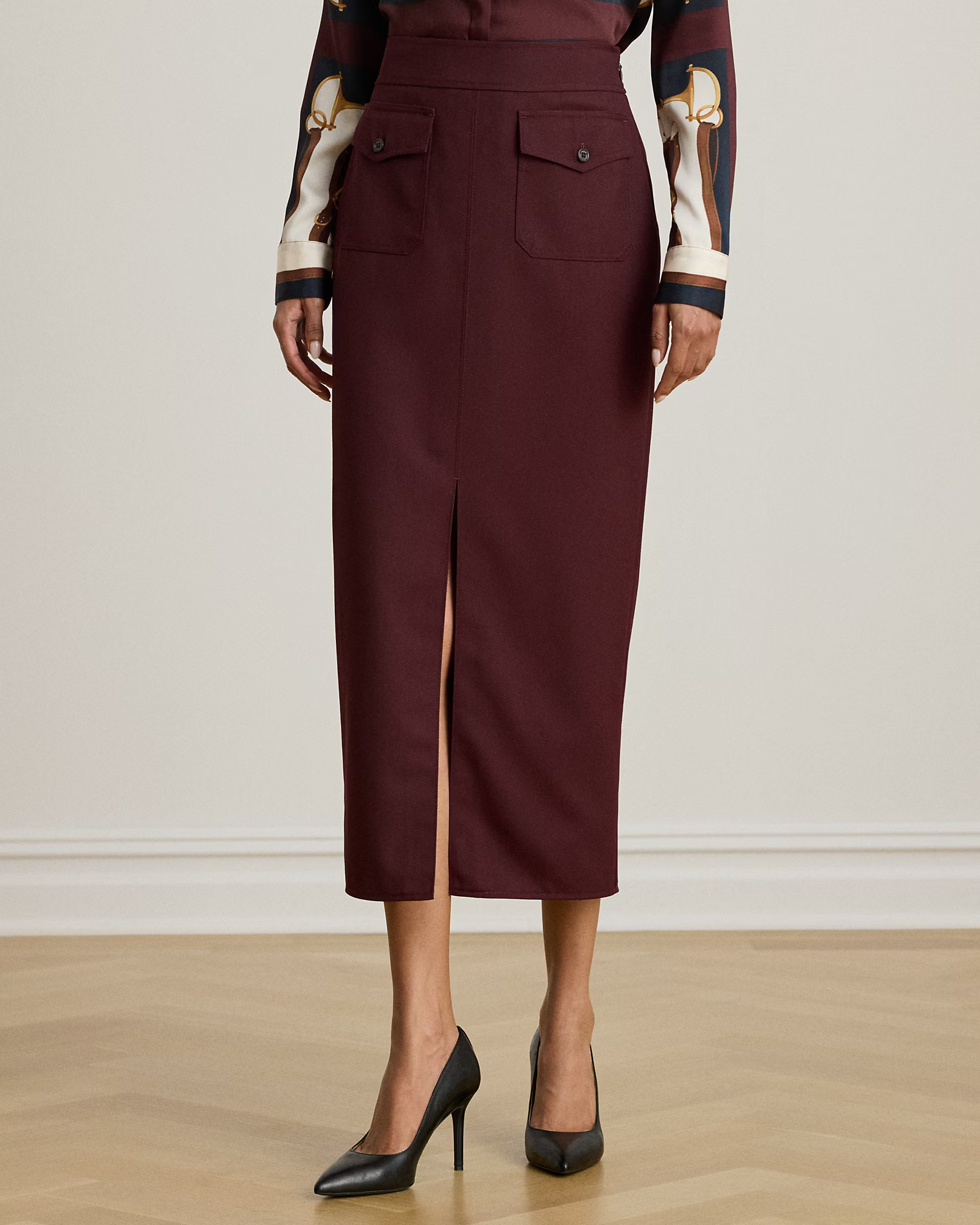 LAUREN RALPH LAUREN - Wool Heritage Twill Skirt