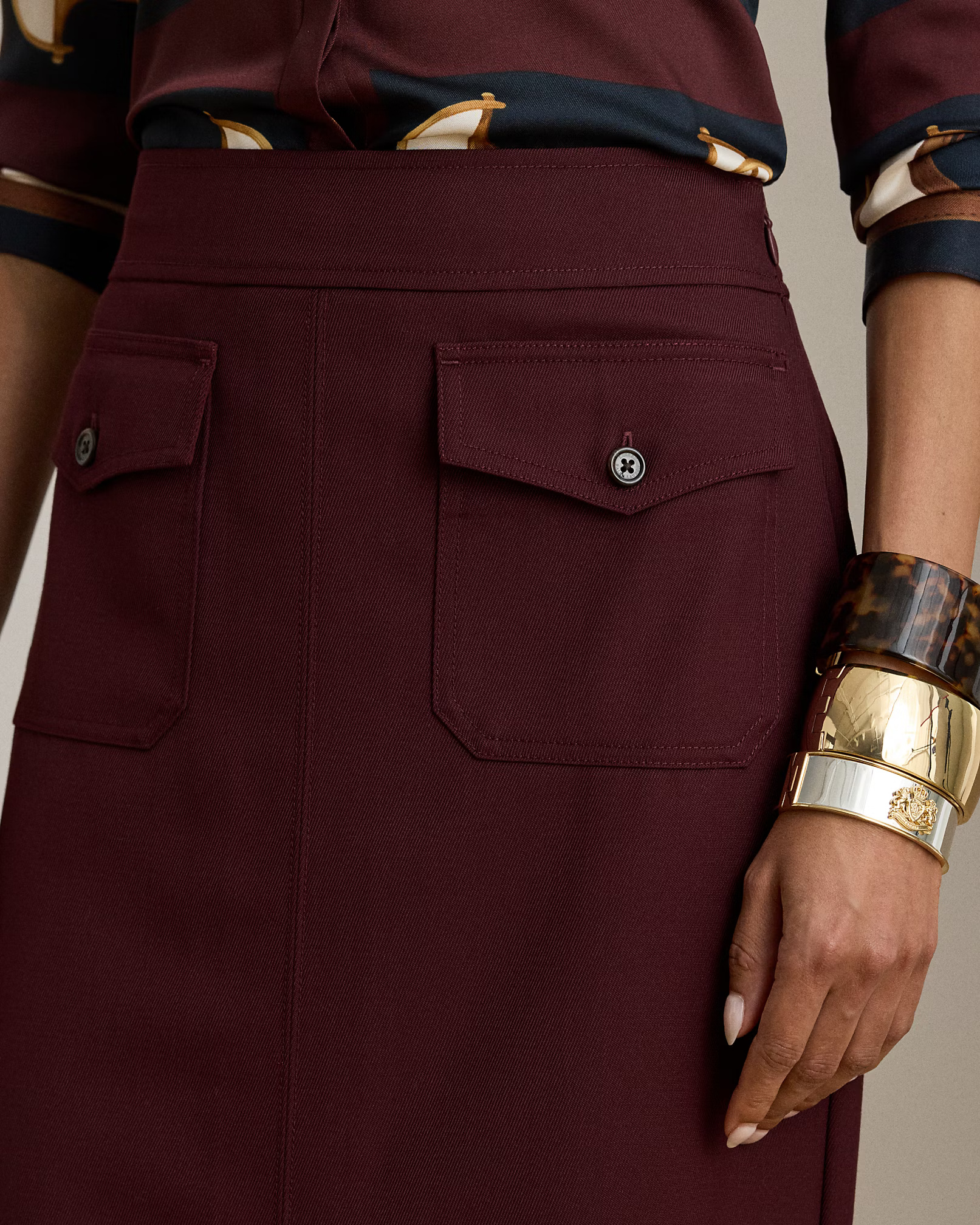 LAUREN RALPH LAUREN - Wool Heritage Twill Skirt