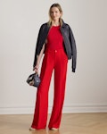 Double-Faced Georgette Wide-Leg Trousers