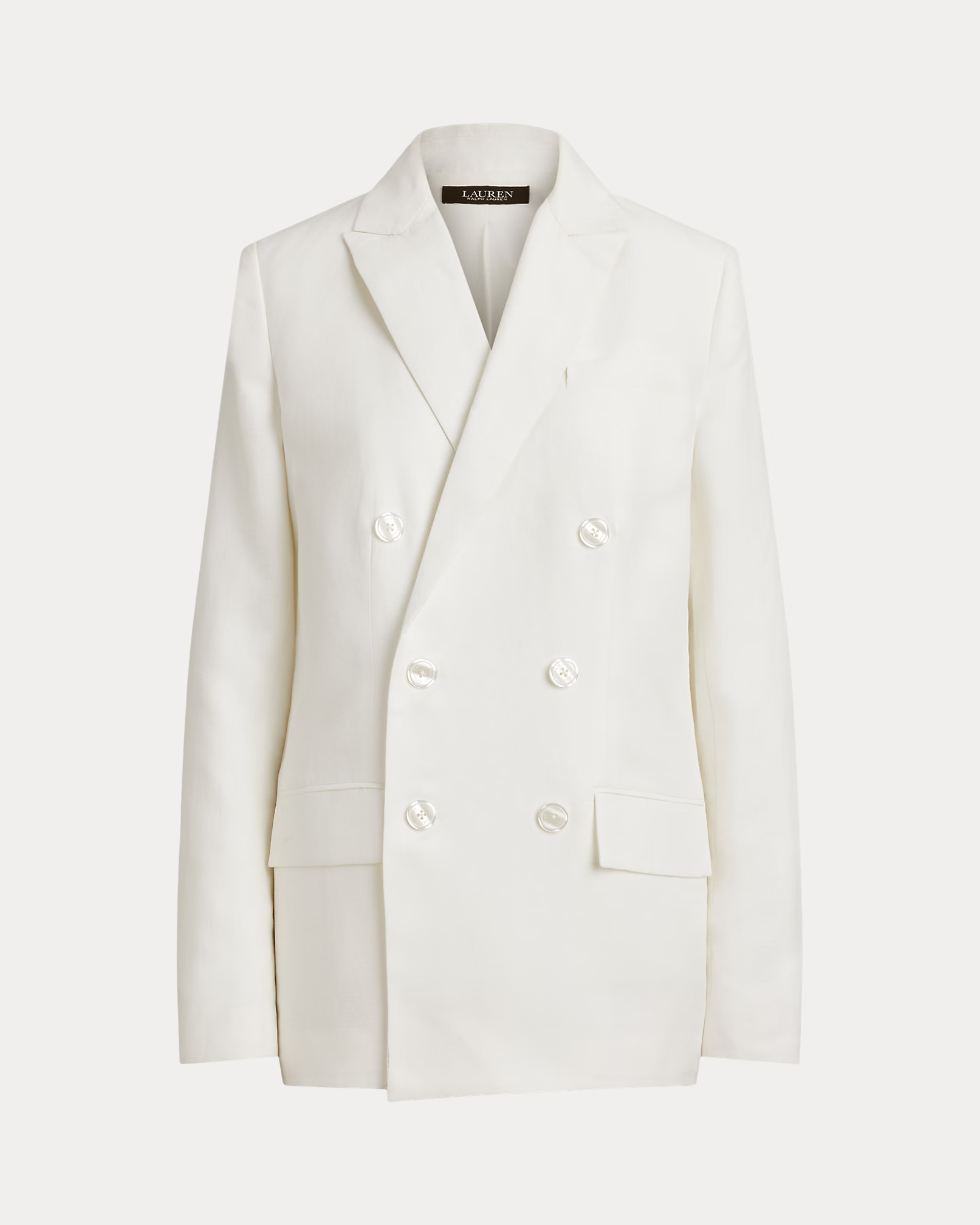 LAUREN RALPH LAUREN - Double-Breasted Linen-Blend Twill Blazer