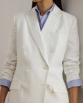 Double-Breasted Linen-Blend Twill Blazer