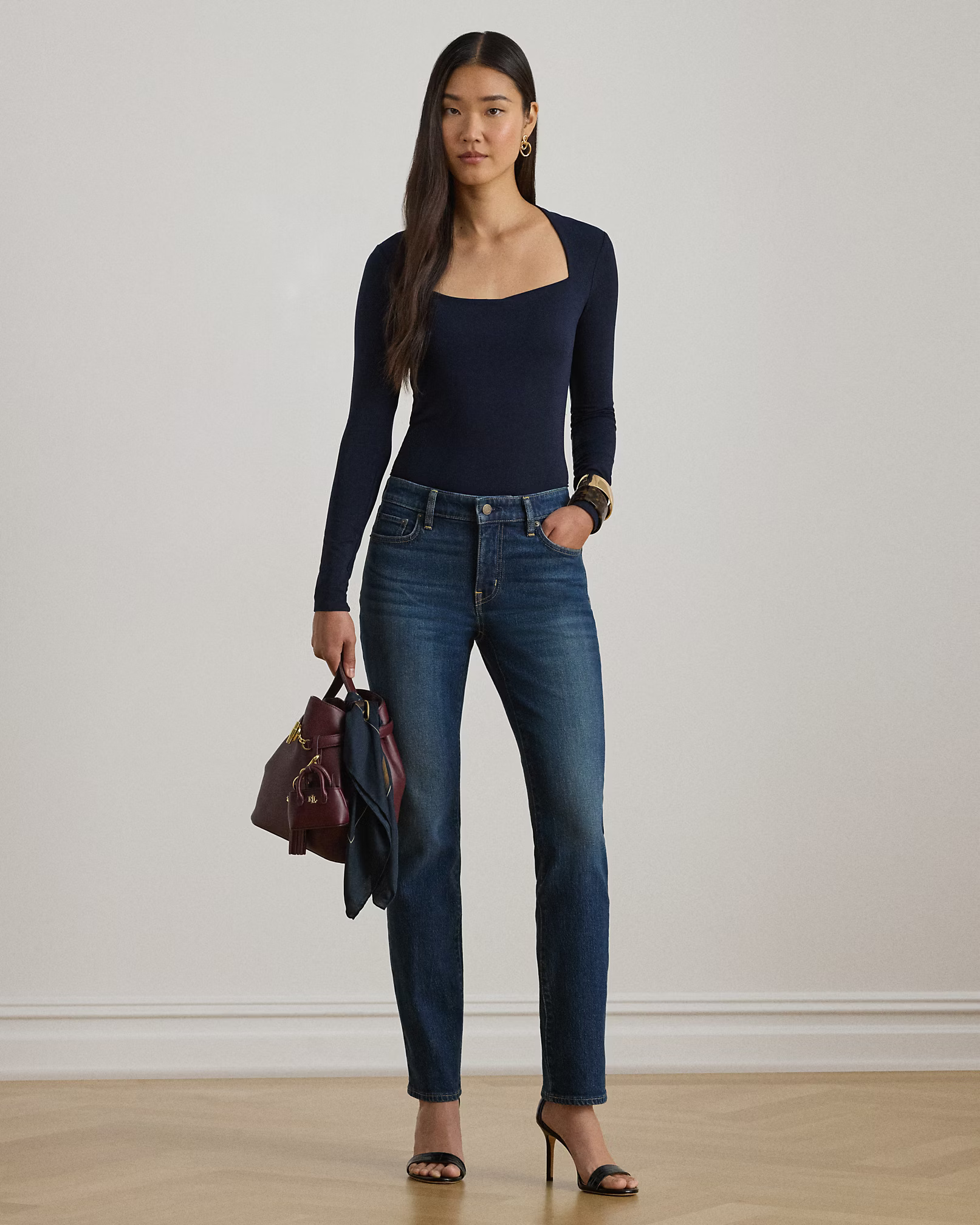 LAUREN RALPH LAUREN - Stretch Jersey Square-Neck Top