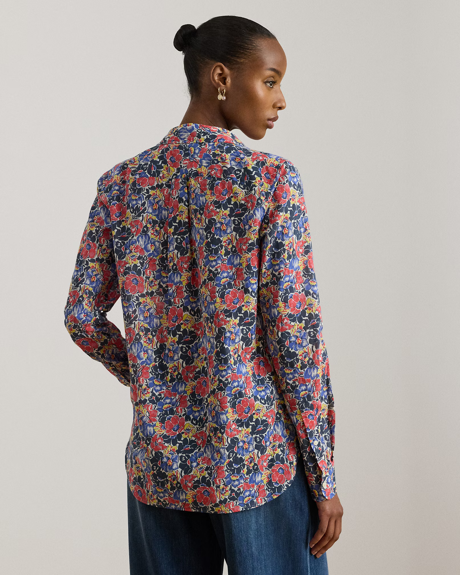 LAUREN RALPH LAUREN - Classic Fit Floral Cotton Voile Shirt