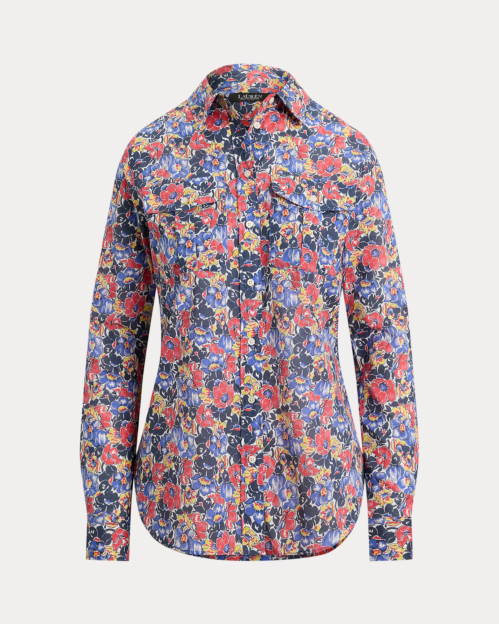 LAUREN RALPH LAUREN - Classic Fit Floral Cotton Voile Shirt