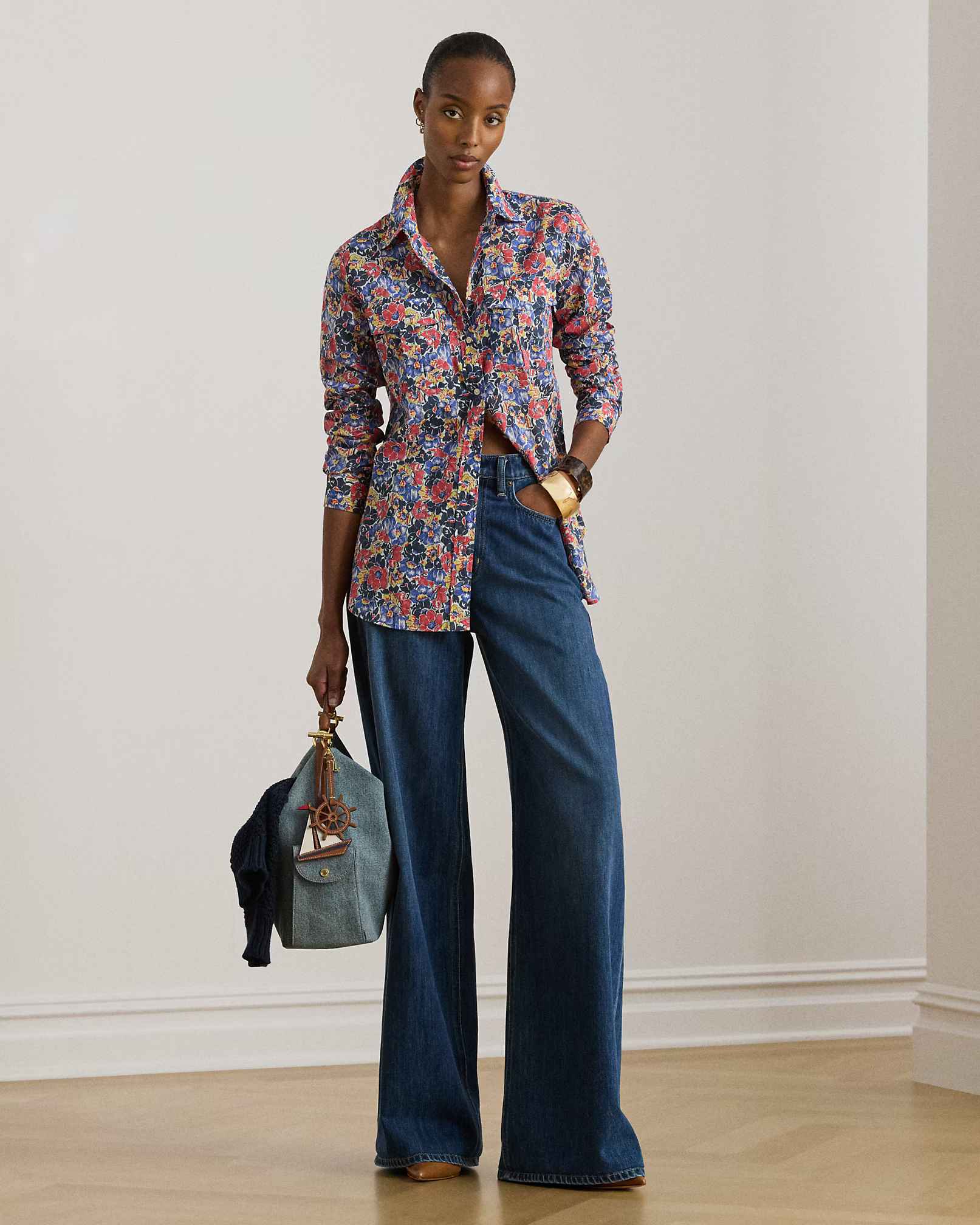 LAUREN RALPH LAUREN - Classic Fit Floral Cotton Voile Shirt